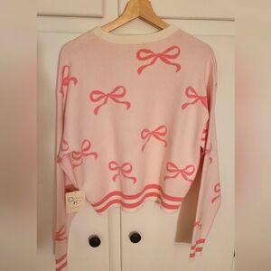 Orange Kiss Pink Bow Sweater